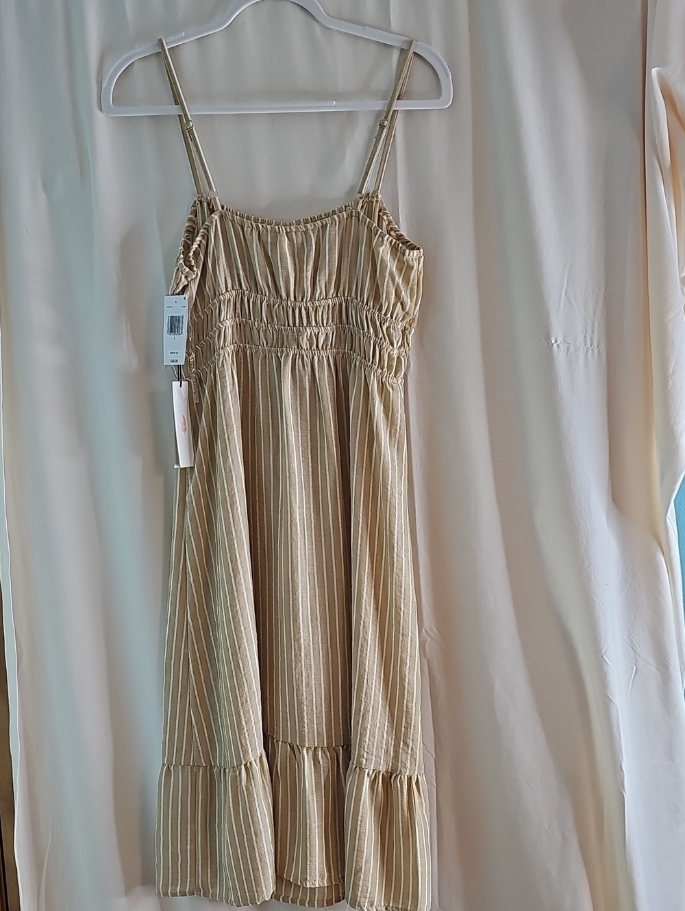 june & hudson Cream Striped Midi Sundress - Picture 5 of 8